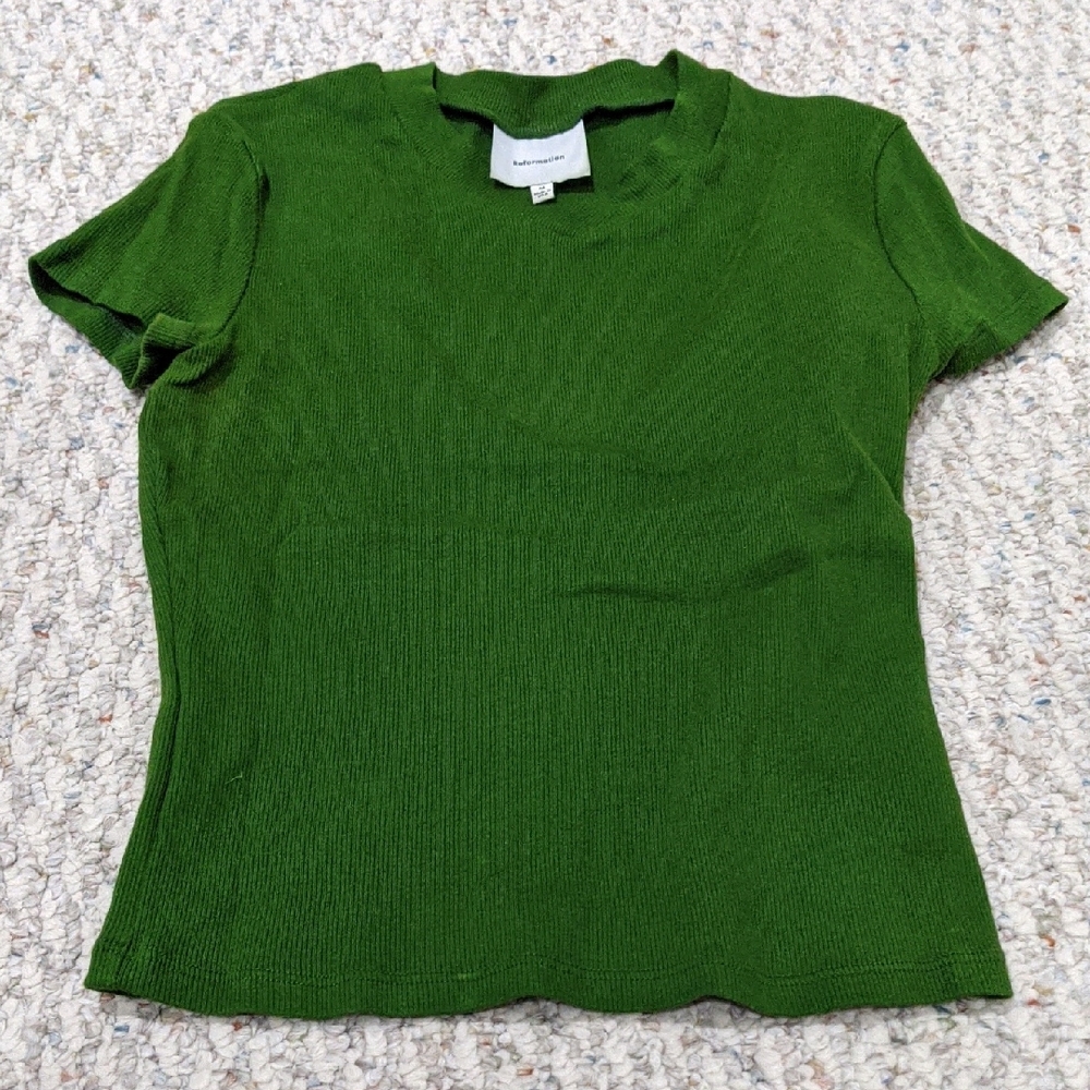 Reformation Vibrant Green Short Sleeve Tee